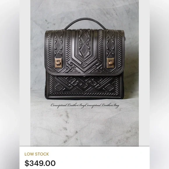 Leather crossbody briefcase purse - Picture 6 of 7